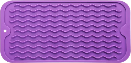 Miniatura 136 de MicoYang Alfombrilla de silicona para secado de platos para múltiples usos, fácil de limpiar, ecológica, resistente al calor, alfombrilla