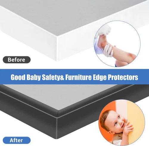 Miniatura 5 de Borde de goma protector, canal en U autoadhesivo de 1-1/2 pulgadas para maderas, bandas flexibles en forma de U para despegar y pegar, protector