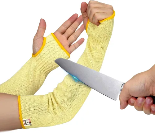 Miniatura 17 de Protectores de brazo para piel fina y moretones, mangas resistentes a cortes para hombres y mujeres, mangas de Kevlar, mangas de protección de nivel