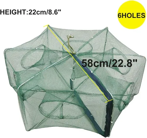 Miniatura 5 de ZffXH 1/2 PCS trampa de cebo de pesca plegable para peces pececillos cangrejo