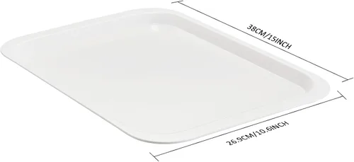 Miniatura 2 de PFW-15106-02 - Bandejas rectangulares de melamina para servir de 15 x 10.6 pulgadas, bandejas de comida rápida para desayuno, almuerzo y cena