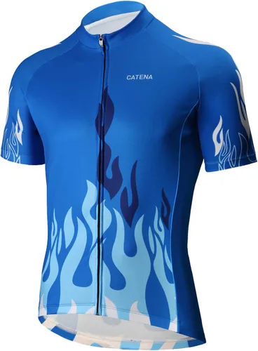 Miniatura 3 de CATENA Men's Cycling Jersey Short Sleeve Shirt Running Top Moisture Wicking Workout Sports T-Shirt