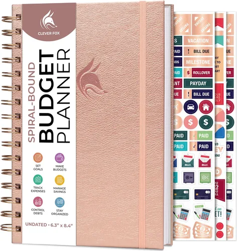 Miniatura 8 de Clever Fox Planificador de presupuesto en espiral, cuaderno de seguimiento de gastos, organizador de presupuestos mensual, cuaderno de registro