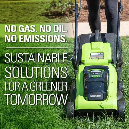 Miniatura 12 de Greenworks - Cortacésped inalámbrico de 24 V y 13 pulgadas (2 en 1), batería USB de 4.0 Ah (multipuerto USB) y cargador MO24B410 incluido
