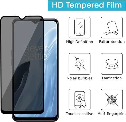 Miniatura 6 de Paquete de 2 protectores de pantalla de privacidad para Oneplus Nord N300 5G [vidrio templado antiespía], Ultra HD, antiarañazos, sin burbujas