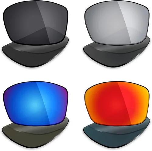 mryok 4pares polarizadas lentes de repuesto para costa del mar Blackfinanteojos de sol, Stealth negrorojo fuegohielo azulplata titanio