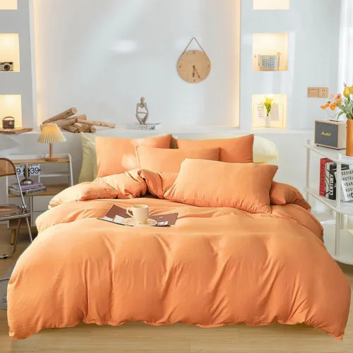 Miniatura 15 de Wellboo Juegos de edredón azul claro tamaño individual, ropa de cama sólida azul polvoriento, edredones de algodón para niños y niñas, colchas