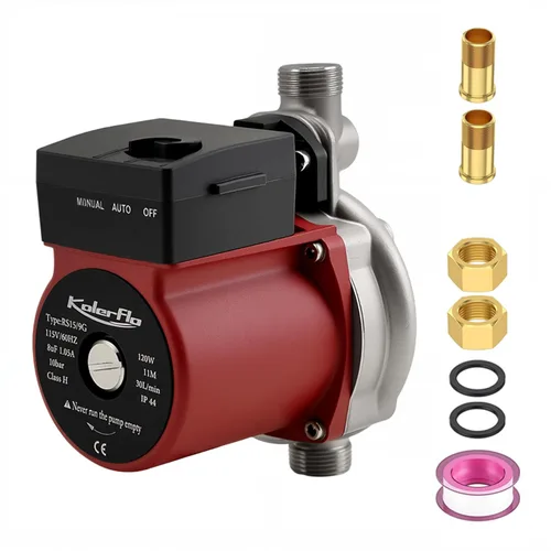 Bomba de recirculación de agua caliente, bomba de circulación automática de 120 W 110 V/bomba de refuerzo Cabeza de acero inoxidable NPT 3/4 ",