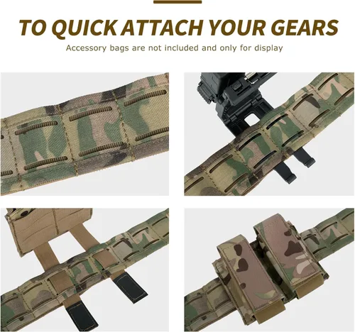 Miniatura 4 de YAKEDA - Cinturón táctico de combate – Cinturón de liberación rápida para hombre, cinturón antideslizante interior y exterior de nailon Airsoft CP