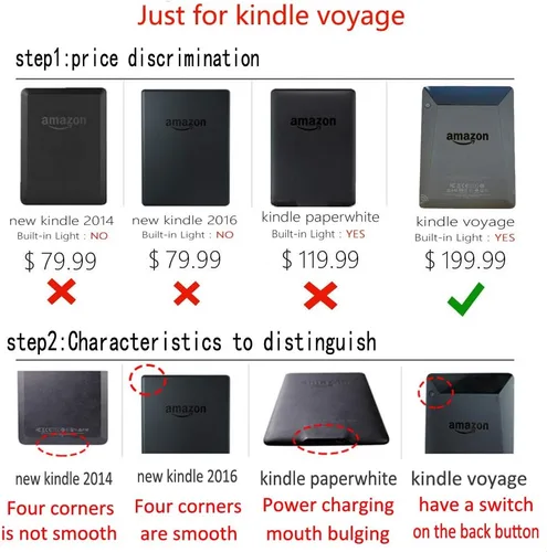 Miniatura 2 de Kindle Voyage - Funda protectora de piel para Kindle Voyage (2014), color azul oscuro