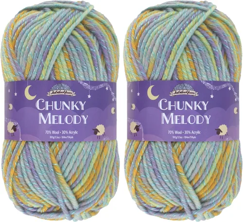 Miniatura 33 de JubileeYarn Chunky Melody - Hilo para tejer 100g/madeja, mezcla de lana gruesa, color maíz naranja - 2 madejas 15 Maíz Naranja