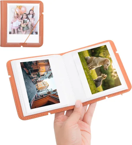 Miniatura 9 de Álbum de fotos pequeño para cámara instantánea Instax WIDE 400/WIDE EVO, 28 bolsillos, álbum de fotos de cuero retro para Instax Wide 300/200/Pola