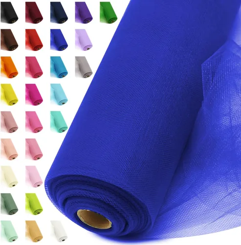 Miniatura 17 de Rollos de tela de tul, 54 pulgadas por 10 yardas (30 pies), cinta de tul para decoración de fiestas de boda, rollo de tela transparente en bobina