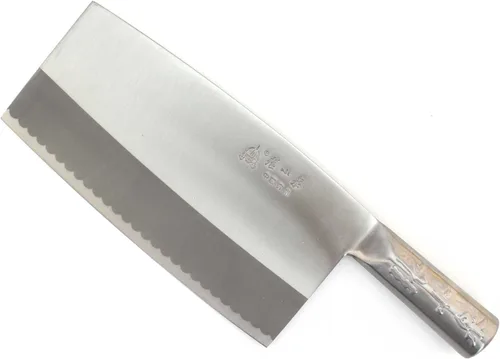 Miniatura 17 de BambooMN Cuchilla china - 8.5" hoja lisa mango plateado - 1 cuchillo Cuchilla lisa mango plateado