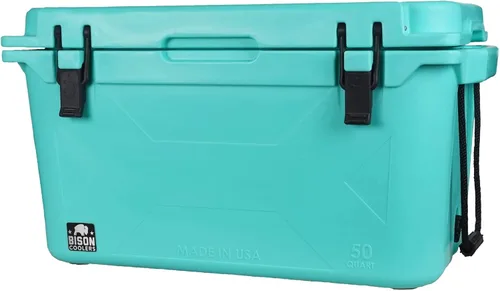Miniatura 14 de BISON COOLERS Enfriador Rotomoldeado de Durabilidad Extrema Diseñada con Carcasa Rígida, Tapa y Revestimiento Hielera de Larga Duración con Blanco