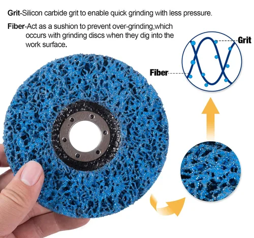Miniatura 2 de S SATC Discos de pelado de 4-1/2" x 7/8" Rueda removedor de óxido para quitar pintura, 5 unidades de discos de tira Bule Oxidación Política Rueda