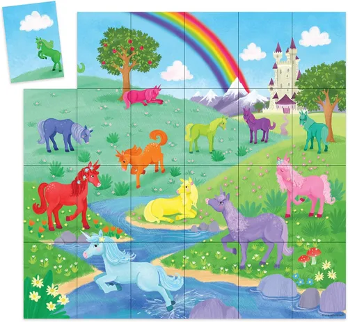 Miniatura 2 de Peaceable Kingdom Puzzle de unicornio y juego de coincidencias