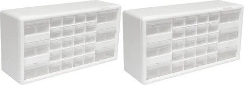 Miniatura 52 de Repisa para almacenamiento de piezas, de plástico, con 26 cajones Akro-Mils 10126REDBLK20, de 20 pulgadas x 10-1/4 pulgadas x 6-3/8 pulgadas, rojo
