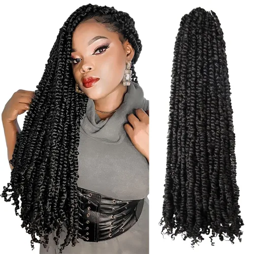 Miniatura 63 de BOHOBABE Cabello de Ganchillo Pre-retorcido Passion Twist de 14 Pulgadas Cabello Corto Ombré Gris Pre-enrollado de Ganchillo Passion Twist para Gris
