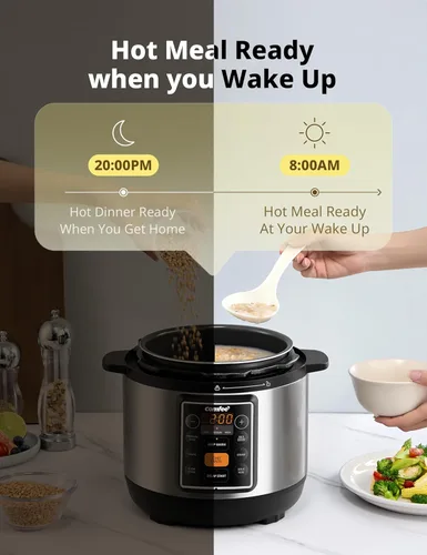 Miniatura 5 de COMFEE' Olla a presión eléctrica pequeña 7 en 1, olla de cocción lenta, vaporera, salteado, cocción al vacío, calentador, olla múltiple con olla