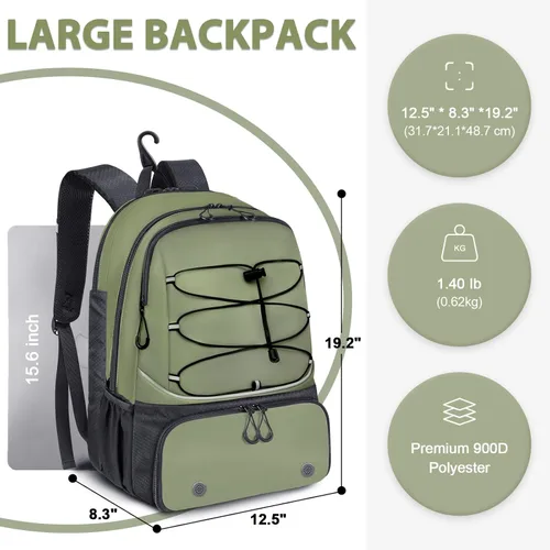 Miniatura 7 de Mochila de Tenis Arcoyard con Capacidad para 2 Raquetas, Bolsas de Tenis Profesionales para Mujeres, Mochila de Tenis con Compartimento Ventilado