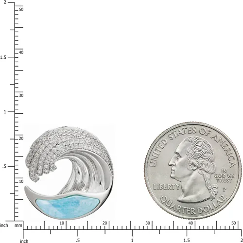 Miniatura 3 de Colgante de plata de ley 925 con topacio y ondas oceánicas, concha de abulón de ópalo larimar, hipoalergénico sin níquel, joyería de isla hawaiana