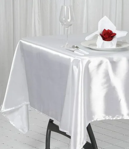 Miniatura 2 de Tektrum mantel de satén de 60 x 60 pulgadas - mantel cuadrado de satén sedoso de primera calidad - para eventos de banquete, fiestas de boda