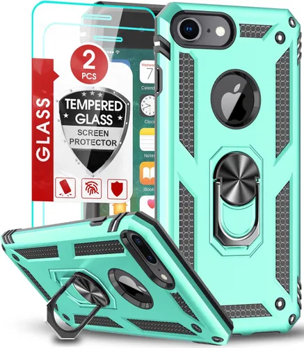 Miniatura 14 de Funda LeYi para iPhone 6S/6, funda para iPhone 7, funda para iPhone 8, armadura de grado militar de doble capa con soporte giratorio de 360 grados