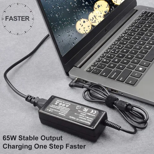 Miniatura 7 de Cargador redondo de punta azul de 65 W y 45 W, compatible con HP Chromebook Laptop 11 14 G3 G4 X360, Pavilion x360 14 15 17, Envy 13 15 X360 ProBook