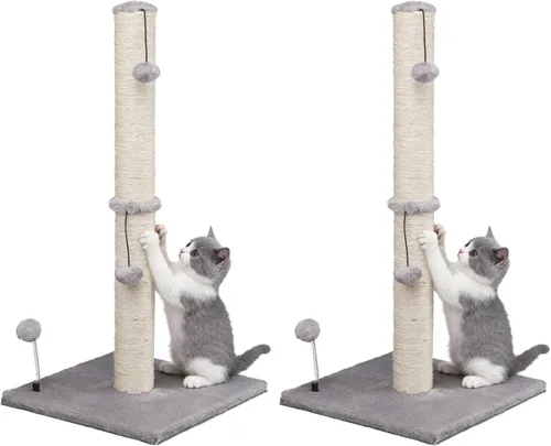 Miniatura 12 de MECOOL Poste Rascador para Gatos de 34" de Alto Premium Basics Rascador de Gatitos Postes Rascadores de Sisal con Bola Colgante para Gatos de Verde