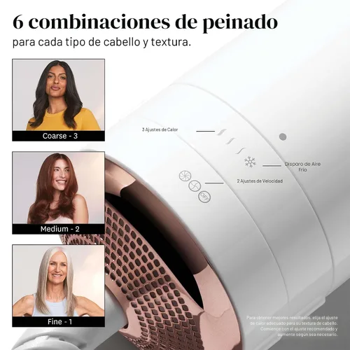 Miniatura 3 de T3 AireBrush One Step Smoothing and Volumizing Hair Blow Dryer Brush, for Fast Drying and Styling with Multiple Heat and Speed Settings, Ceramic and