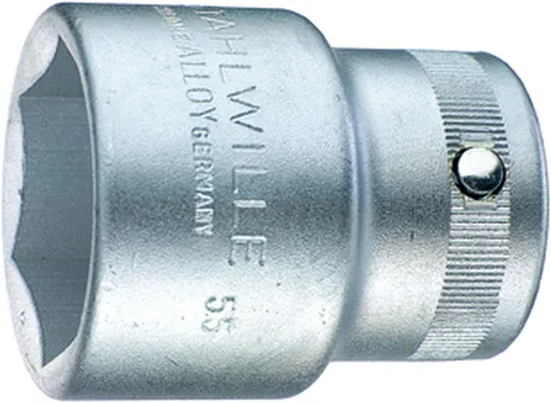 Miniatura 5 de Stahlwille 05010033 55 Socket, tamaño 1.299 in, punta hexagonal, conector de accionamiento 0.787 in (3/4"), acero de alto rendimiento y cromado