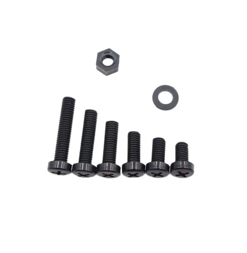 Miniatura 4 de Juego surtido de tornillos métricos M6 de nylon Phillips de cabeza plana (negro)