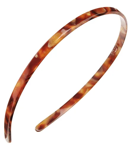 Diadema marrón para mujer, France Luxe de 1/4 de pulgada, ultracómoda, delgada, África, ajuste flexible con dientes suaves antideslizantes, sujeción
