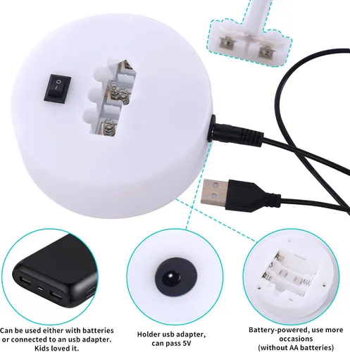 Miniatura 4 de Letrero de neón arcoíris con base, letreros de luz de neón arcoíris, lámpara LED para habitación de bebé, luces de noche de mesa alimentadas por USB