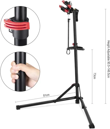 Miniatura 3 de CXWXC - Soporte de reparación de bicicleta con limpiador - Soporte de mantenimiento y mecánica para bicicletas en el hogar - Altura ajustable