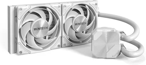 Miniatura 34 de MONTECH HyperFlow Digital 240 - Enfriador líquido de CPU, AIO de 9.449 in con bomba de 3100 RPM, 2 ventiladores E28 ARGB de 4.724 in, pantalla
