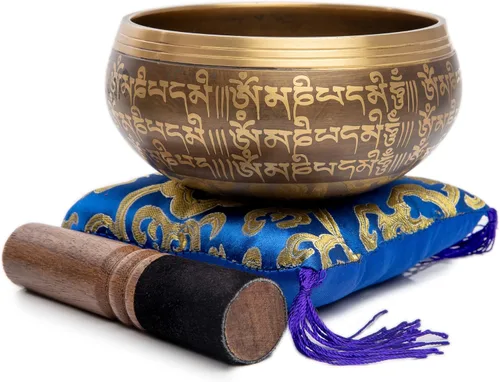 Miniatura 2 de HIMALAYAN BAZAAR - Juego de cuencos tibetanos de 4 pulgadas, fácil de tocar, auténtico, hecho a mano para meditación, sonido de 7 chakras, curación