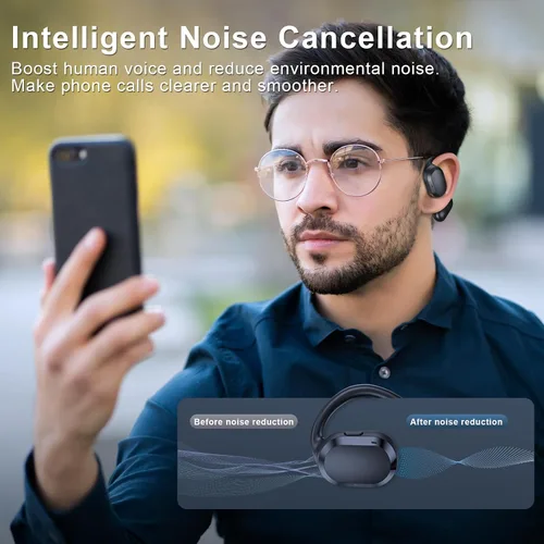 Miniatura 4 de Auriculares de oreja abierta, IPX7 impermeables, Bluetooth 5.3 True Wireless Sports Over Ear Auriculares con ganchos para los oídos, micrófono