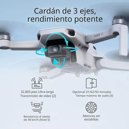 Miniatura 3 de DJI Mini 4K Fly More Combo, dron con cámara 4K UHD para adultos, menos de 249 g, estabilización de cardán de 3 ejes, transmisión de video de 10 km