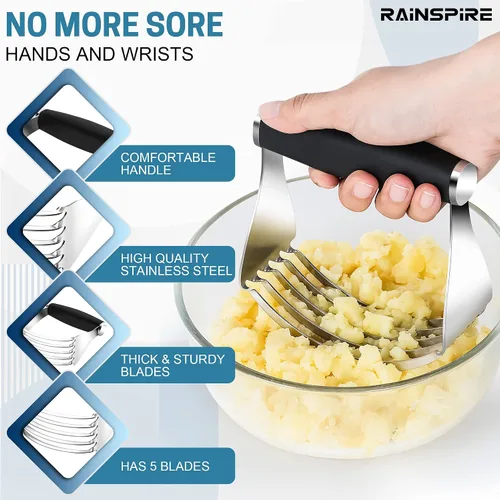 Miniatura 3 de Rainspire XL - Cortador de repostería para hornear, licuadora de repostería resistente, de acero inoxidable, cuchillas gruesas y afiladas, cortador