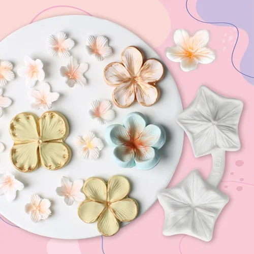 Miniatura 5 de KALAIEN Flor Cupcake Toppers Fondant Azúcar Artesanía Herramientas Gumpaste Chocolate Moldes