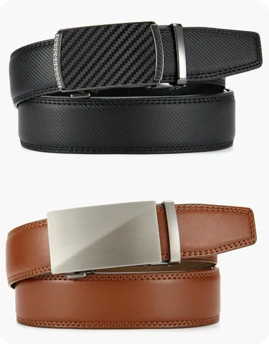 Miniatura 5 de CHAOREN Mens Belt Leather Ratchet Belt 2 Pack - Customizable Fit, Effortless Style (35mm)