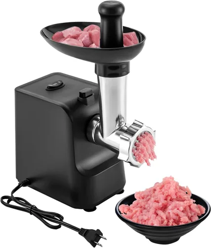 Miniatura 8 de Picadora de carne, molinillo eléctrico de 1000 W para carne con accesorios, máquina para hacer salchichas de acero inoxidable, kit de Kubbe con 3