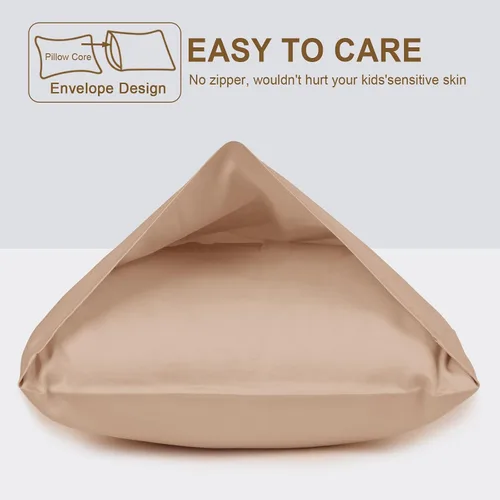 Miniatura 4 de Funda de almohada de algodón para niños pequeños de 14 x 20 pulgadas, sobre de algodón de fibra larga, ultra suave, transpirable, duradero, funda