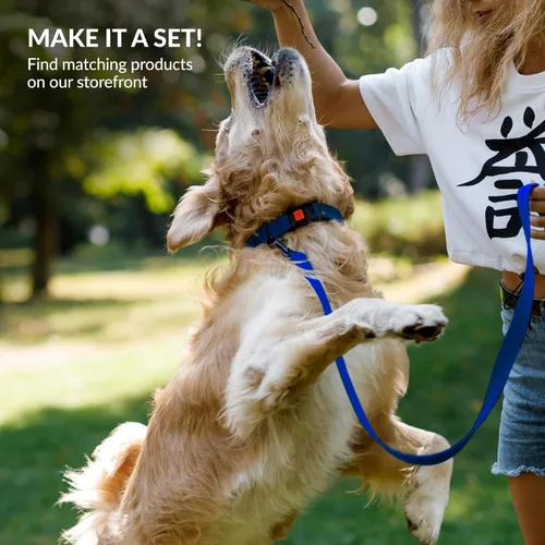 Miniatura 4 de CollarDirect Collar reflectante para perro o cachorro pequeño, mediano y grande con hebilla de liberación rápida, para niños y niñas, nailon Azul