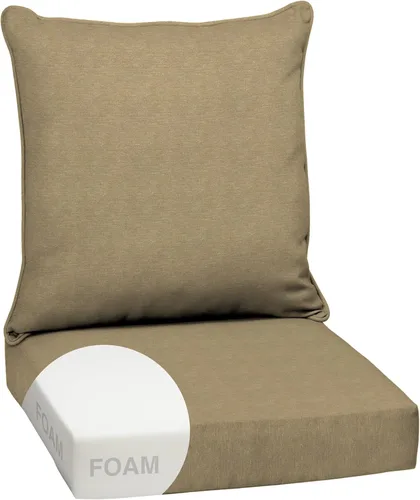 Miniatura 91 de Arden Outdoor Deep Seat Cushion Set, 24 x 24 pulgadas, Cojín para exteriores resistente al clima, a la lluvia y a la decoloración para silla, sofá