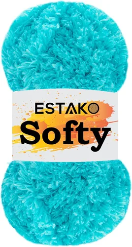 Miniatura 34 de Estako Softy 100% Poliéster Esponjoso Suave Grueso Peso #5 Hilado para Crochet y Tejido 3.52 oz (100 gr) 98 Yds (90 m) (9110 - Blanco)