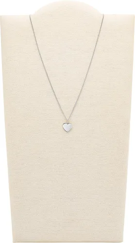 Miniatura 2 de Fossil Collar de cadena con dije de acero inoxidable grabado chapado para mujer