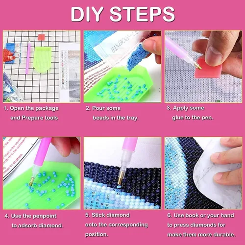 Miniatura 6 de RYMILIE Kits de Pintura de Diamantes para Adultos - Flores de Mariposa Kits de Arte de Diamantes 5D DIY Taladro Completo Pinturas de Puntos